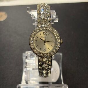 Style & Co Bangle Watch Womens OS Silver Rhinestone Dressy Glam SY0163